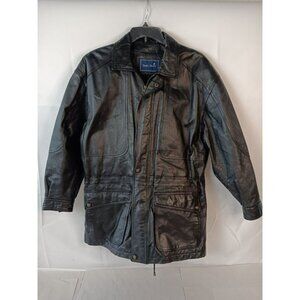Stanley Blacker Leather Jacket Quilted Lining Black For Men Medium